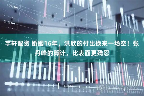 宇轩配资 婚姻16年，洪欣的付出换来一场空！张丹峰的算计，比表面更残忍