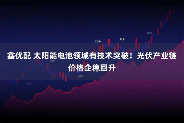 鑫优配 太阳能电池领域有技术突破！光伏产业链价格企稳回升